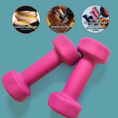 Гантелі Body & Mind 2 шт. по 3 кг, таубенграй, для фітнесу та тренувань вдома