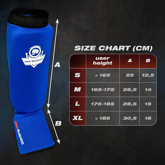 Захист гомілки DBX Bushido Sport Flexibler XL, синій – для тайського боксу, MMA та кікбоксингу, ідеальна посадка