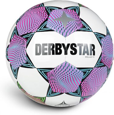 Футбольний м'яч Derbystar Brillant TT v23, біло-синьо-золотий, розмір 5