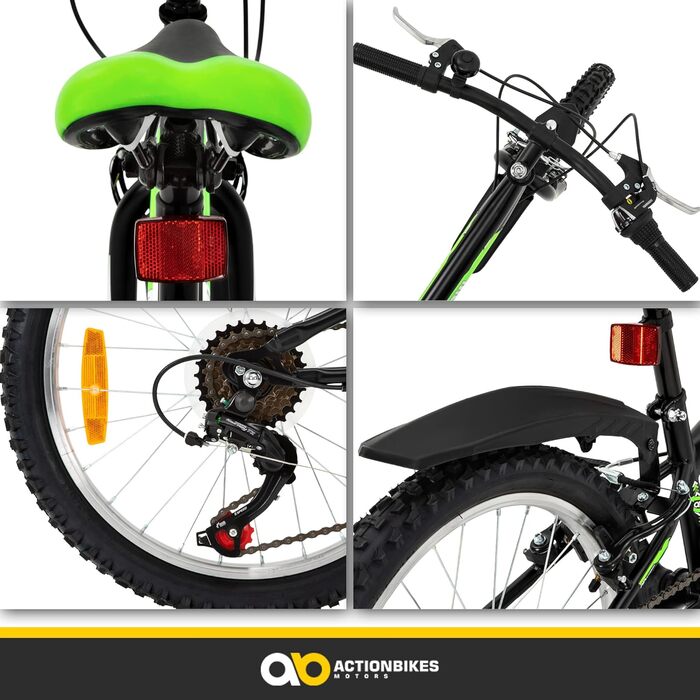 Дитячий велосипед Actionbikes Arrow 20/24 дюймів, 6 швидкостей, V-Brake, захист крил, для хлопчиків і дівчаток, від 6 до 12 років
