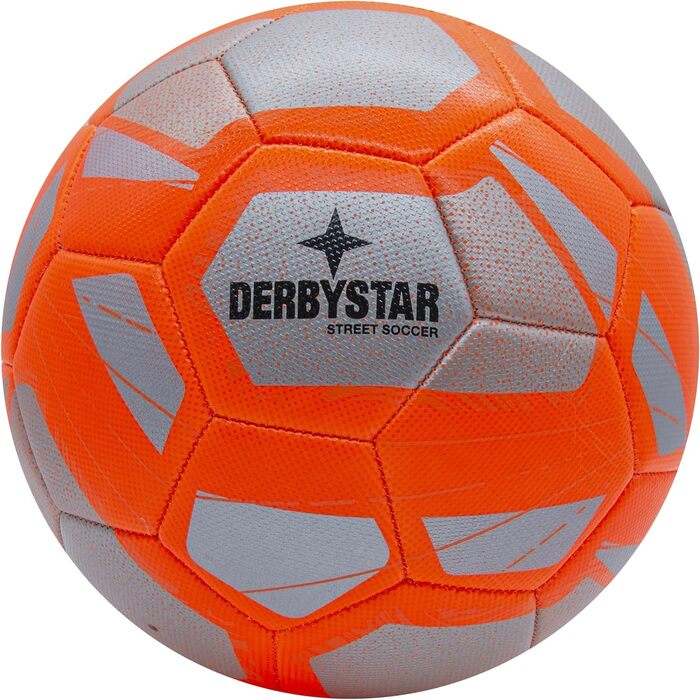 Футбольний м'яч Derbystar Street Soccer, розмір 5, для вулиці, сріблясто-оранжевий, 5 яскравих кольорів