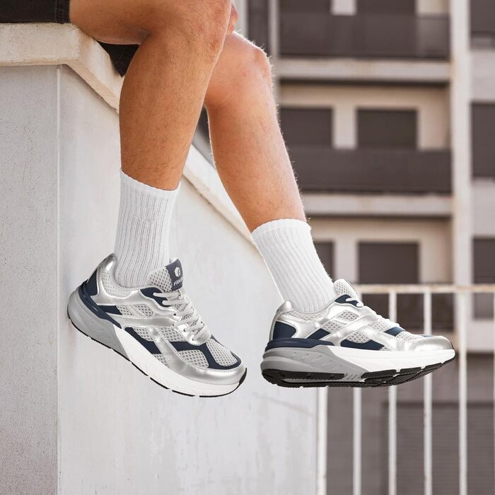 Кросівки для бігу FitVille Neo V6 X-Wide (43 EU) срібно-блакитні: комфортні, дихаючі, для вулиці та фітнесу