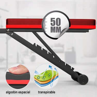 Складана лавка для тренувань Hantelbank: фітнес, силові вправи, тренування спини та пресу