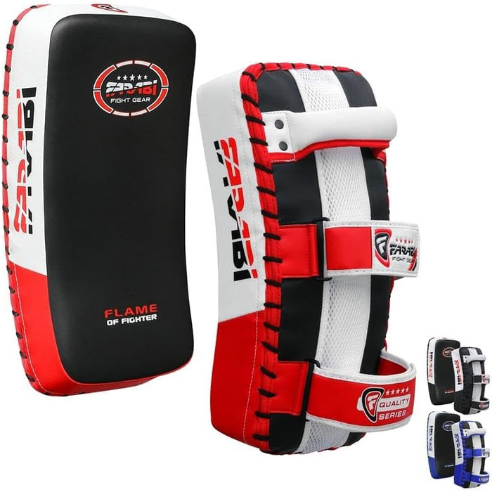Набортники для ударів Farabi Sports: для кікбоксингу, ММА, Муай Тай (червоний, пара)