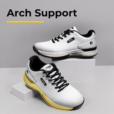 Гольф-взуття FitVille для чоловіків з широкою стопою, сірі та білі, розмір 40-49, X-широкі, дихаючі, на шнурівці