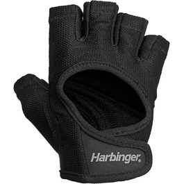 Жіночі вантажні рукавички Harbinger з сіткою StretchBack та шкіряною долонею (1 пара), чорний, розмір S