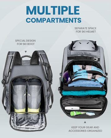 Чохол для лижних черевиків OutdoorMaster Rhino 65л, сріно-сірий, універсальний