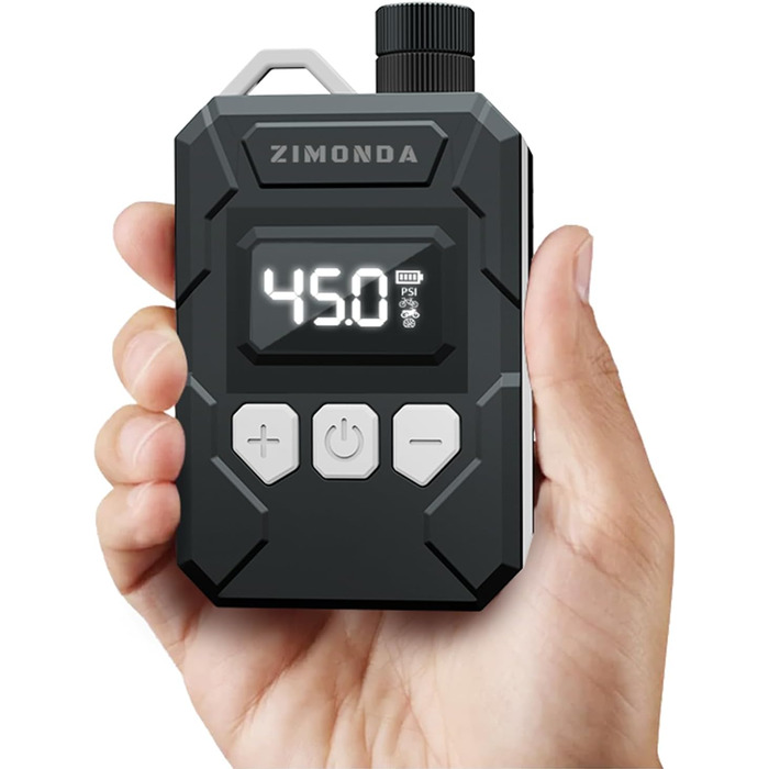 ZIMONDA Міні-електропомпа 150PSI з LED-дисплеєм, портативний бездротовий повітряний компресор для швидкого накачування шин мотоциклів, велосипедів та електровелосипедів
