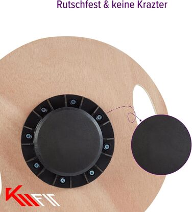 Дерев'яна баланс-борд KM-Fit для координації та рівноваги | Тренажер для рівноваги з ручками | Індоор-борд для фітнесу та реабілітації