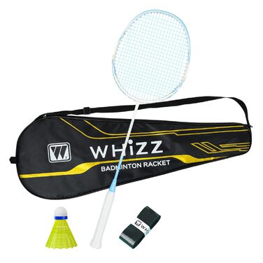 Набір для бадмінтону WHiZZ Carbon: ракетка з графіту, волани, намотки, сумка (синій)