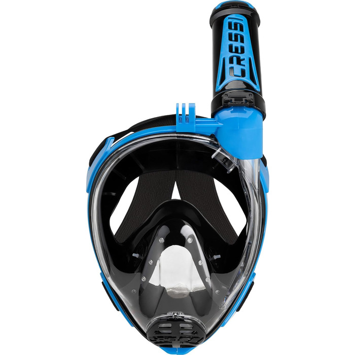 Маска для снорклінгу CRESSI Duke Action Full Face M/L (чорно-синя) з тримачем для екшн-камери, 100% силікон, безпечна від CO2