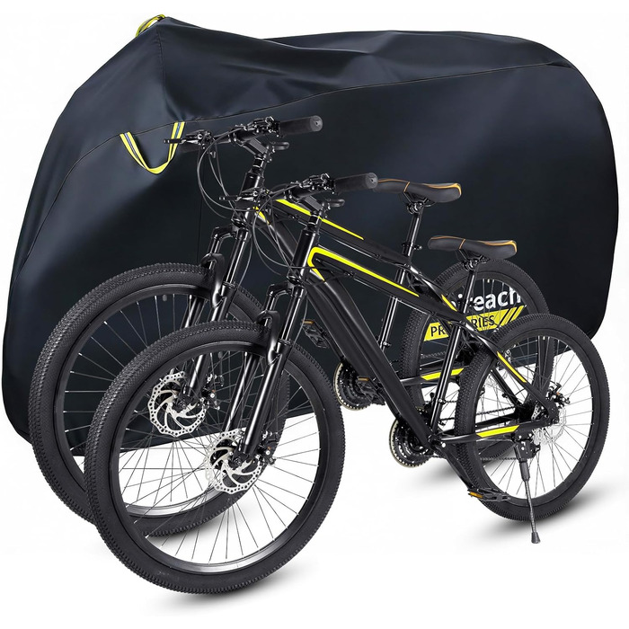 Водонепроникний чохол для велосипеда на 2 велосипеда, 420D, чорний - захист від дощу, снігу та UV променів
