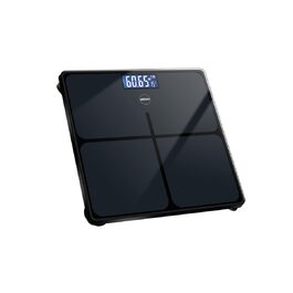 Електронні ваги Eldom GWO270 – ваги для людей з LED-дисплеєм, високою точністю, вимірюванням температури, 50 г точності, загартоване скло, антиковзаюча поверхня, автоматичне вмикання/вимикання, до 180 кг, 26 x 26 см