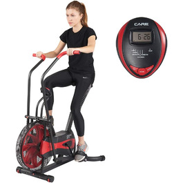Велотренажер CARE FITNESS Air Bike CA-700 з повітряним опором, 6 програм тренувань, 2 в 1 кростренажер, 6 функцій контролю навантаження, LCD-дисплей, чорний
