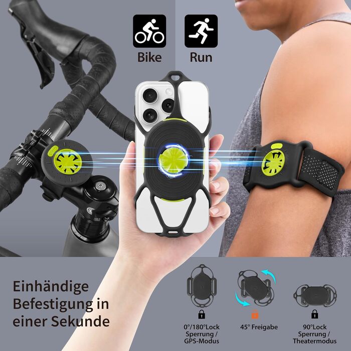 Кріплення для телефону на руку BONE Run Tie Connect Kit 2 Magnetic - спортивний браслет для iPhone 15/14/13, Samsung та інші (4.7-7.2