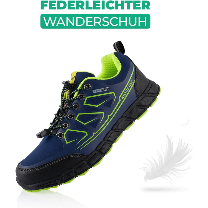 Трекінгові черевики Softshell для жінок та чоловіків. Підошва Vibram, кольори: блакитний, зелений. Розмір 36 EU