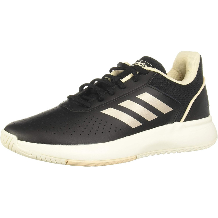 Жіночі фітнес-кеди Adidas Courtsmash, 38 EU, чорний, платина, лайм