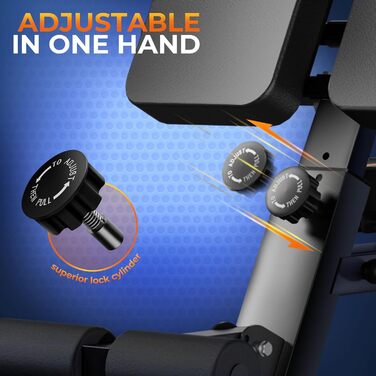 Регульована лава для тренувань 450 кг – високопродуктивна лава з ручками для дому, римський стілець для розтяжки спини та лава для пресу