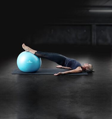 Фітнес-м'яч Alphapace 75 см: для фітнесу, йоги, офісного використання, зі спеціальною помпою. Підходить для людей зріст 175 см і вище. Колір: Icy Blue