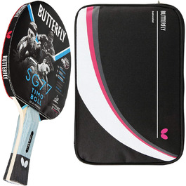 Набір для настільного тенісу Butterfly Timo Boll SG77 з чохлом DC2, ракетка для хобі та тренувань, ITTF сертифікований, пан азіатське покриття, ергономічна ручка