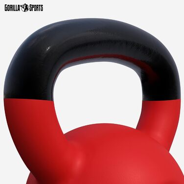 Гиря GORILLA SPORTS 22 кг – гіря для фітнесу та кросфіту, чавунна, з вініловим покриттям, для тренувань у спортзалі та вдома