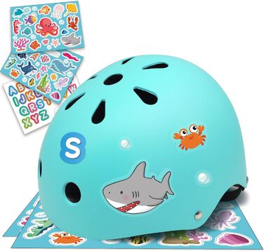 Дитячий велосипедний шолом Simply Kids з DIY-наклейками, сертифікований CPSC та CE, для скейтборду, велосипеда, самоката, розміри 46-52/52-58 см, для хлопчиків і дівчаток від 2 років