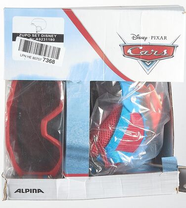 Дитячий набір ALPINA Disney Cars: лижний шолом і маска, 48-52 см, безпечний, якісний