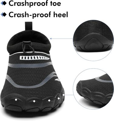 Чоловічі та жіночі аквашузи Mishansha для плавання та відпочинку на пляжі, чорні, 39 EU