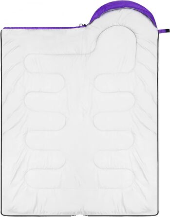 Спальний мішок Sportneer для дорослих та дітей - легкий, компактний, для кемпінгу, походу, рюкзака, 220x75 см, фіолетовий
