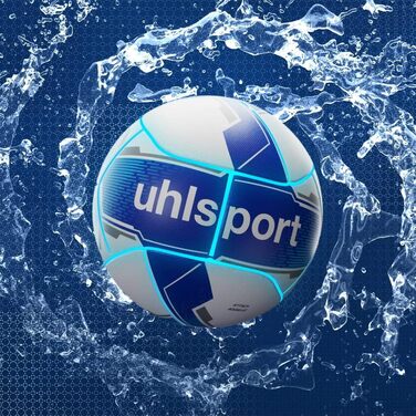 Футбольний м'яч Uhlsport Attack ADDGLUE, тренувальний та ігровий, розмір 5, біло-синій, для юнаків і дорослих, FIFA Basic