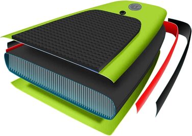 Надувна SUP-дошка ZEYUAN 300x76x10 см із аксесуарами, сидінням і веслом, зелена – комплект для сапсерфінгу