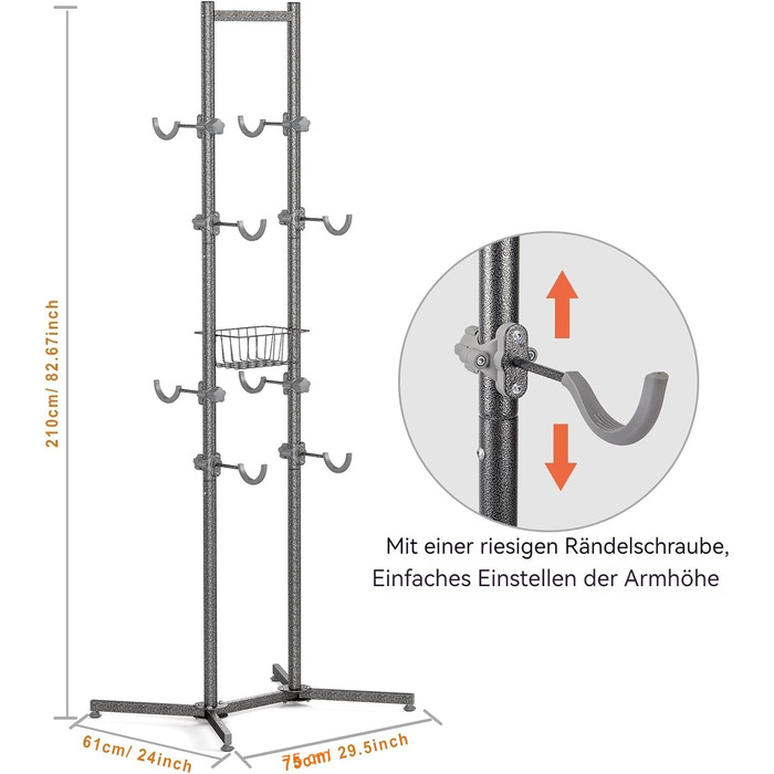 Підставка для велосипедів CXWXC на 4 велосипеда, до 70 кг, для гаража, дому, вулиці