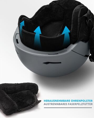 Шолом для гірських лиж та сноуборду OutdoorMaster ELK MIPS з OTG-маскою, матовий сірий, розмір M