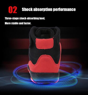 Дитячі боксерські кросівки для занять боксом, боротьбою та пауерліфтингом. Зручні, легкі, з гумовою підошвою, дихаючі. Для хлопчиків та дівчаток, чоловіків та жінок. Розмір 33 EU, червоні.