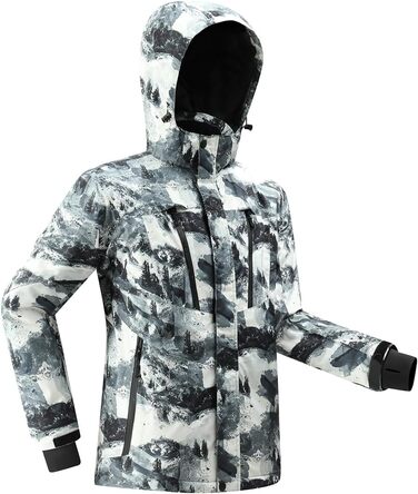 Чоловіча водонепроникна лижна куртка PHIBEE, тепла, вітрозахисна, з капюшоном, для зими, розмір XXL, з принтом