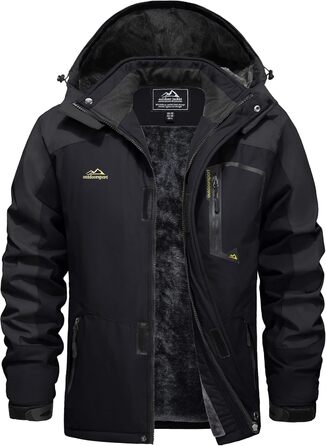 Чоловіча зимова куртка EKENTSON: водонепроникна, вітрозахисна, з підкладкою, для хайкінгу та активного відпочинку, 4 кишені (XL, сіро-чорний)