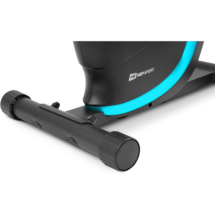 Велотренажер Hop-Sport HS-015H для дому, компактний, для літніх людей, з пульсометром і антиковзкими педалями, бірюзовий