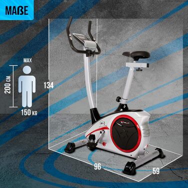 Фитнес-велотренажер Christopeit AL 2 / AL 2 S до 150 кг, 24 рівні опору, магнітна система гальмування 9 кг, тихий, Soft-Touch комп'ютер AL 2 S Digital, срібний