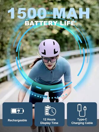 Розумний велосипедний шолом TMEOIIPY з LED-дисплеєм, USB-зарядкою та пультом керування поворотниками для чоловіків і жінок