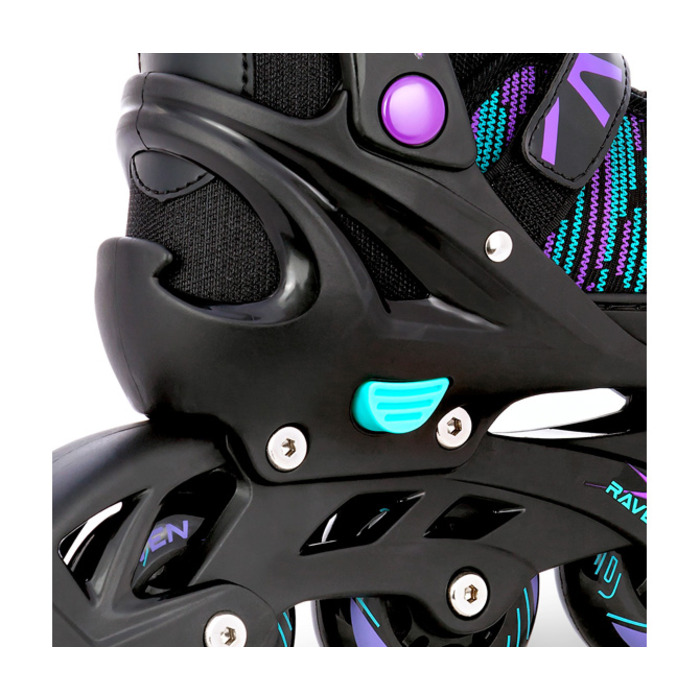 Регульовані ролики RAVEN Cande, Black/Mint/Violet, розмір 38-42, каучукові колеса