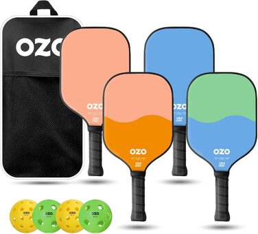 OZO набір ракеток для пінг-понгу, 4 шт + 4 м’ячі, універсальні, для дорослих і підлітків, рожевий, блакитний, полуничний, диня, фісташка, цукрова вата