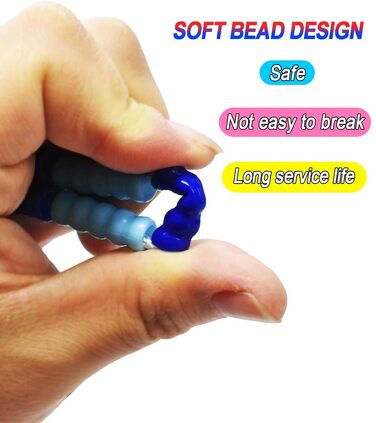 Дитяча скакалка з намистинами, м'яка, регульована, для фітнесу, тренувань та виховання, рожево-зелена (блакитно-рожева)