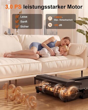 Бігова доріжка Superun Walking Pad з нахилом 6%, для дому, з додатком, до 136 кг, чорна. Швидкість до 12 км/год, режим для роботи за столом.