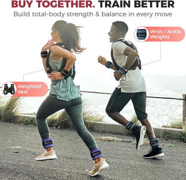 Ваги для зап'ясть та щиколоток BAGAIL унісекс 0.23-2.27 кг, чорні (0.91 кг/2 шт) для фітнесу, бігу, реабілітації