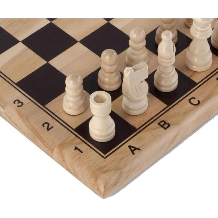 Шахи Engelhart з берези - Класична настільна гра для 2 гравців - 32 фігури, король 77 мм - для початківців, від 6 років
