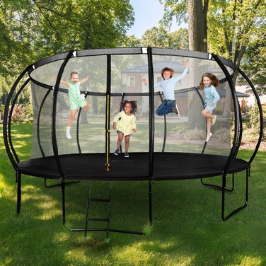 Садовий батут Hypermotion з сіткою та драбиною, 16ft (487 см), навантаження 150 кг, XXL