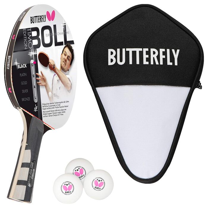 Ракетка для настільного тенісу Butterfly Timo Boll Black 85030: Професійна ракетка для змагань з сертифікованою гумою Wakaba
