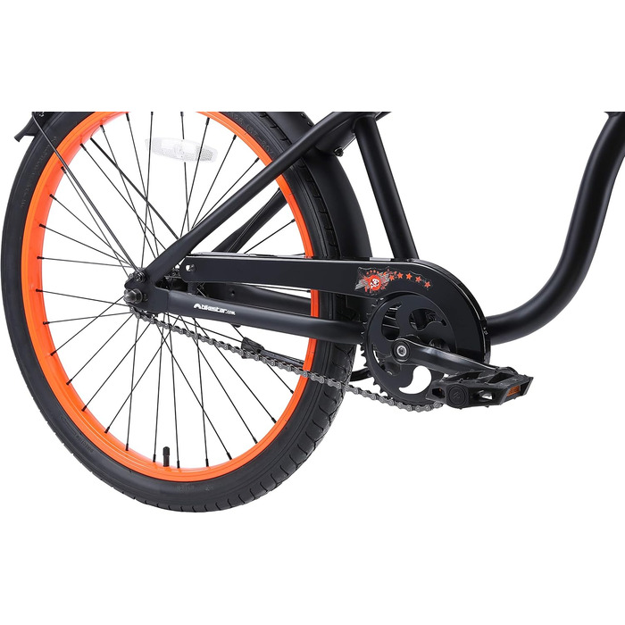 Дитяче велосипед BIKESTAR 24 дюйми для хлопчиків та дівчаток від 6 років | Круізер | Чорний колір