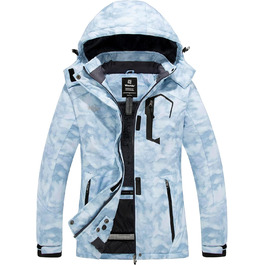 Жіноча куртка Wantdo для гірського туризму та хайкінгу, водонепроникна, з капюшоном, тепла, світло-блакитна