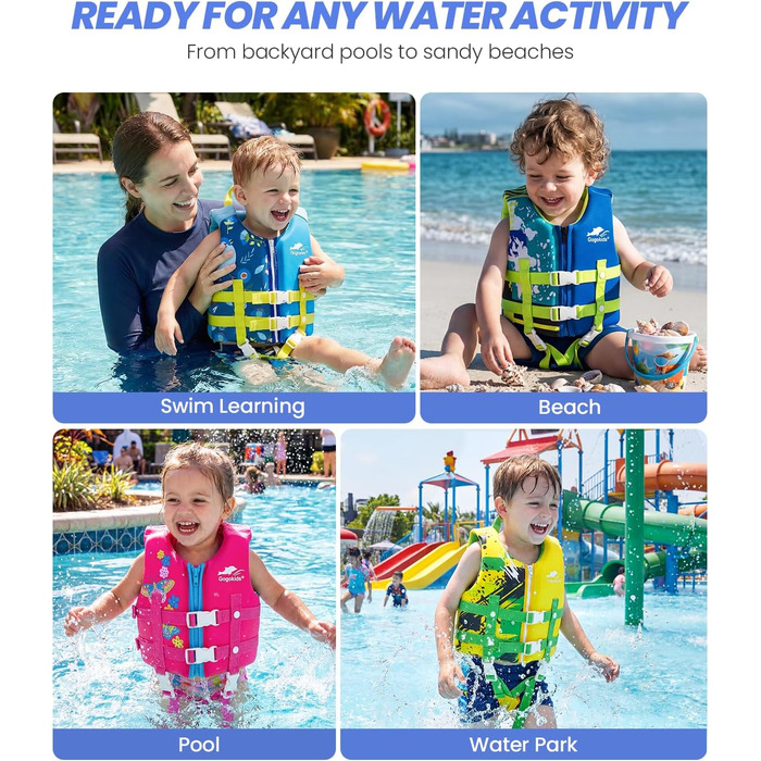 Дитячий рятувальний жилет Gogokids Float Jacket для плавання (2-9 років, 15-35 кг, червоний, розмір M)